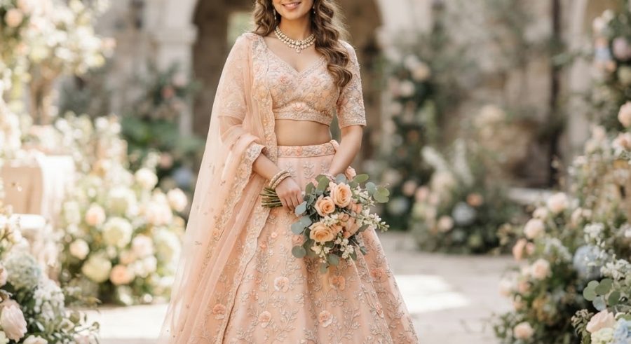 Blush Floral Lehenga — alternate view